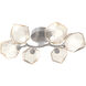 Gem LED 28.1 inch Classic Silver Flush Mount Ceiling Light in Amber, 2700K LED