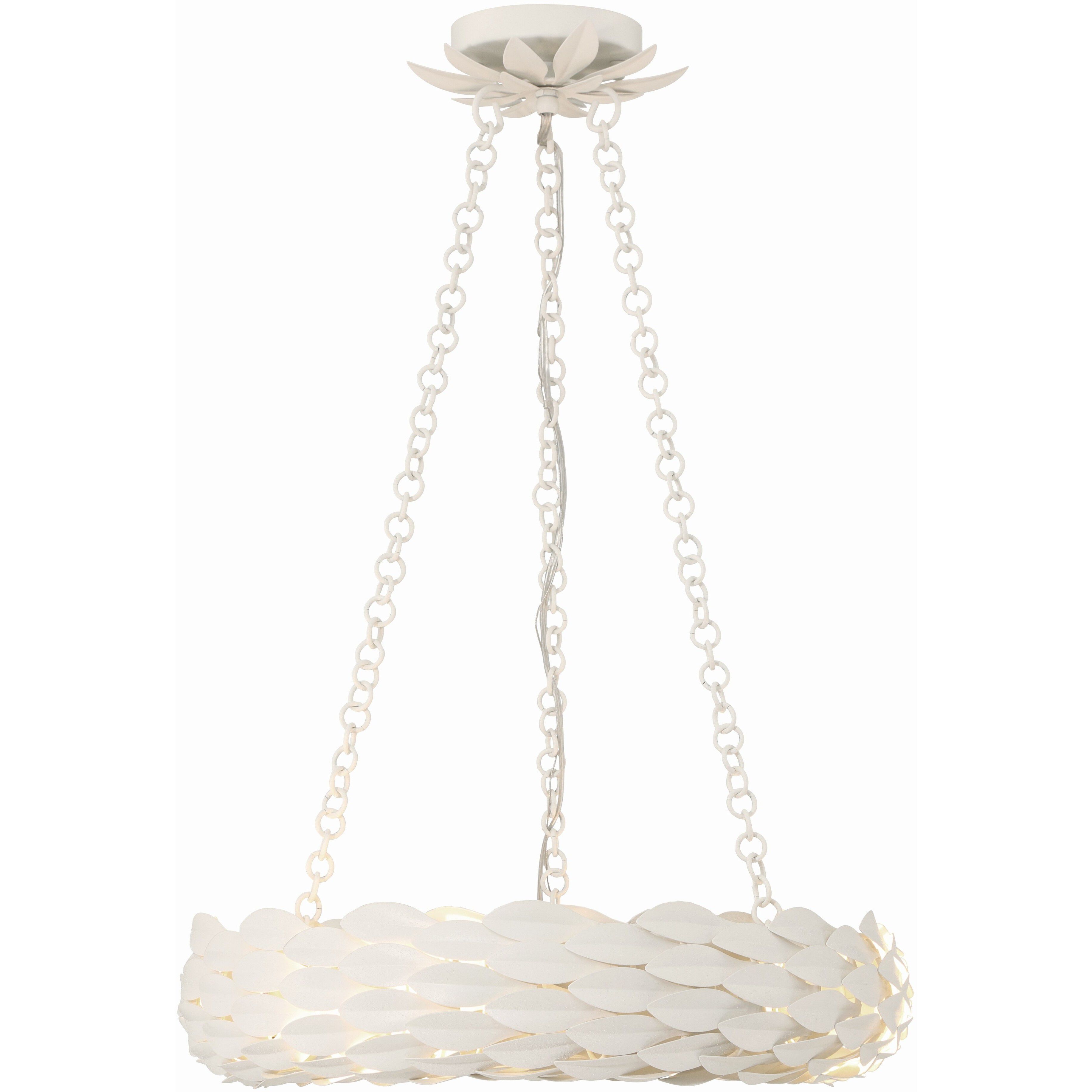 Broche 6 Light 18 inch Matte White Chandelier Ceiling Light