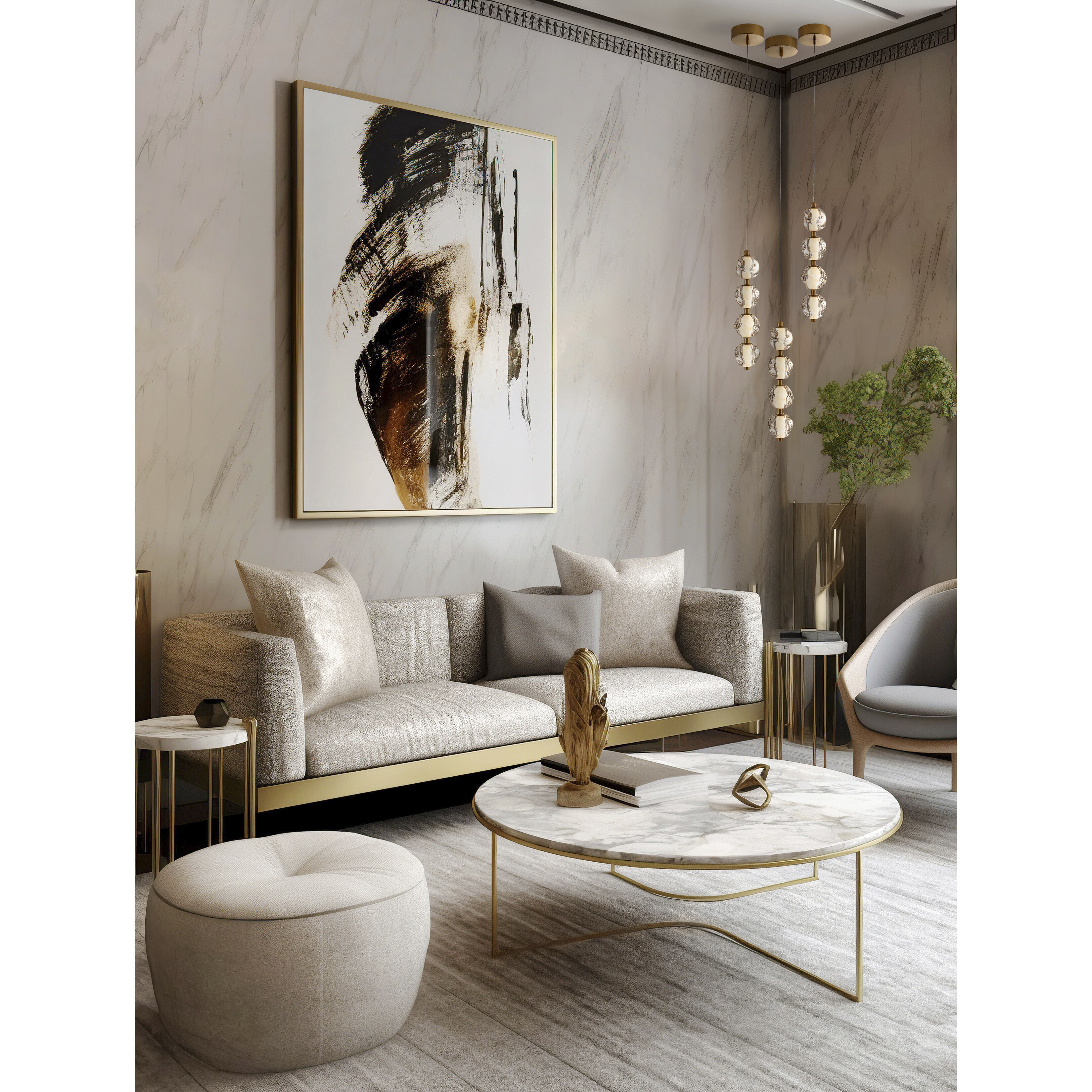 Jackie LED 6.3 inch Satin Brass Pendant Ceiling Light