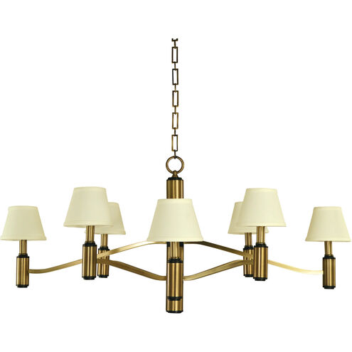 Hampton 8 Light 40 inch Antique Brass and Matte Black Dining Chandelier Ceiling Light