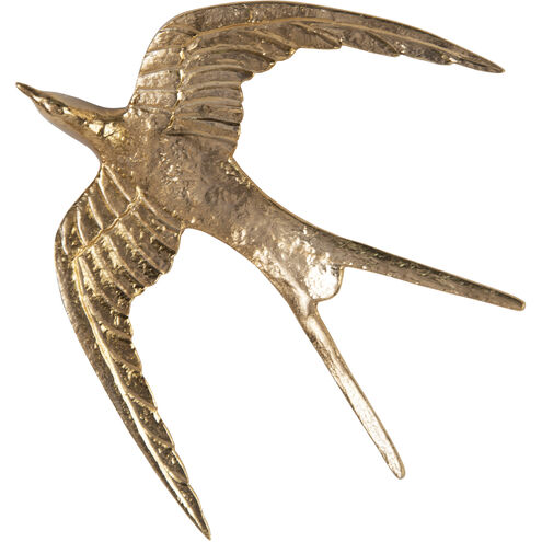 Set of Three Brass Birds in Flight Polished Brass Accent Wall Decor