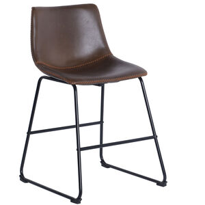 Clayton 34.1 inch Whiskey Brown and Black Powder Coated Counter Stool