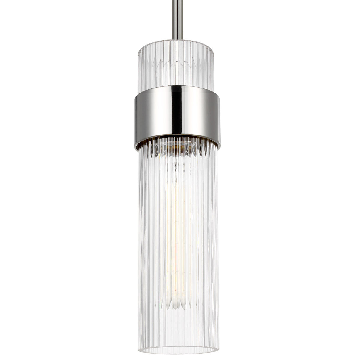 C&M by Chapman & Myers Geneva 1 Light 5 inch Polished Nickel Mini-Pendant Ceiling Light