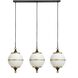 Benedict LED 39.5 inch Black and Brass and White Milk Glass Chandelier Ceiling Light