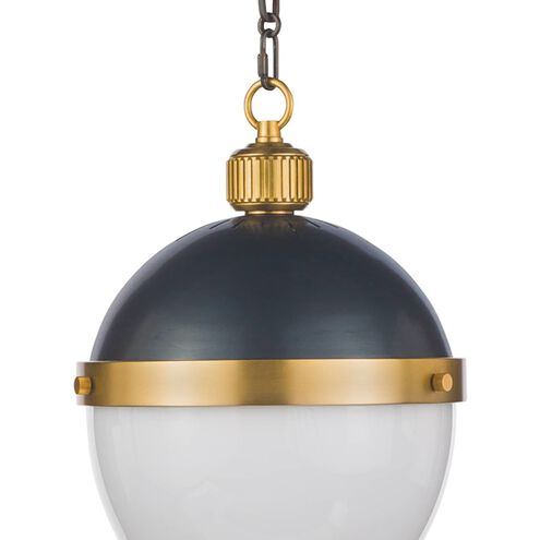 Otis 1 Light 10.25 inch Blackened Brass and Natural Brass Pendant Ceiling Light, Medium