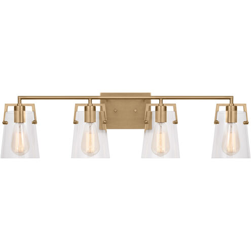 Drew & Jonathan Crofton 4 Light 33.38 inch Satin Brass Wall Bath Fixture Wall Light