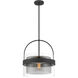 Ravik 1 Light 15.5 inch Dark Matte Black Convertible Pendant/Semi-Flush Mount Ceiling Light
