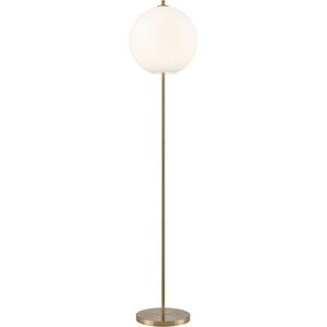 Orbital 69 inch 100.00 watt Aged Brass with White Floor Lamp Portable Light