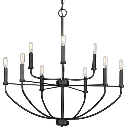 Leyden 9 Light 28 inch Matte Black Chandelier Ceiling Light