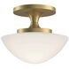 Knox 1 Light 12 inch Lacquered Brass Semi-flush Mount Ceiling Light
