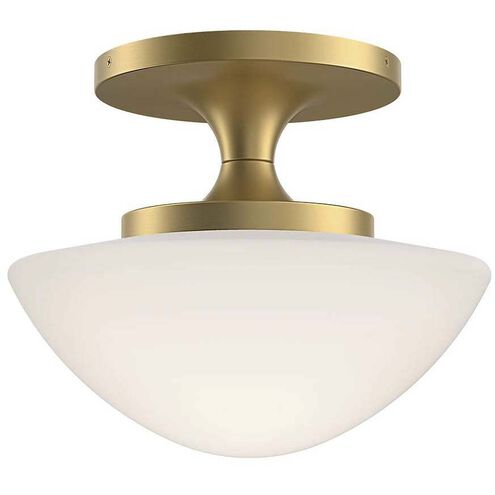 Knox 1 Light 12 inch Lacquered Brass Semi-flush Mount Ceiling Light