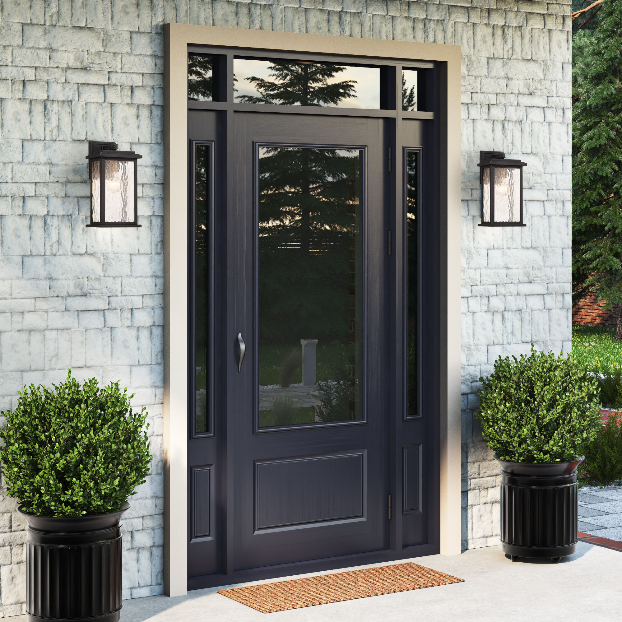 Estate 1 Light 13 inch Black and Brass Outdoor Wall Sconce