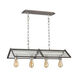 Cuba 4 Light 13 inch Polished Nickel with Weathered Zinc Chandelier Ceiling Light