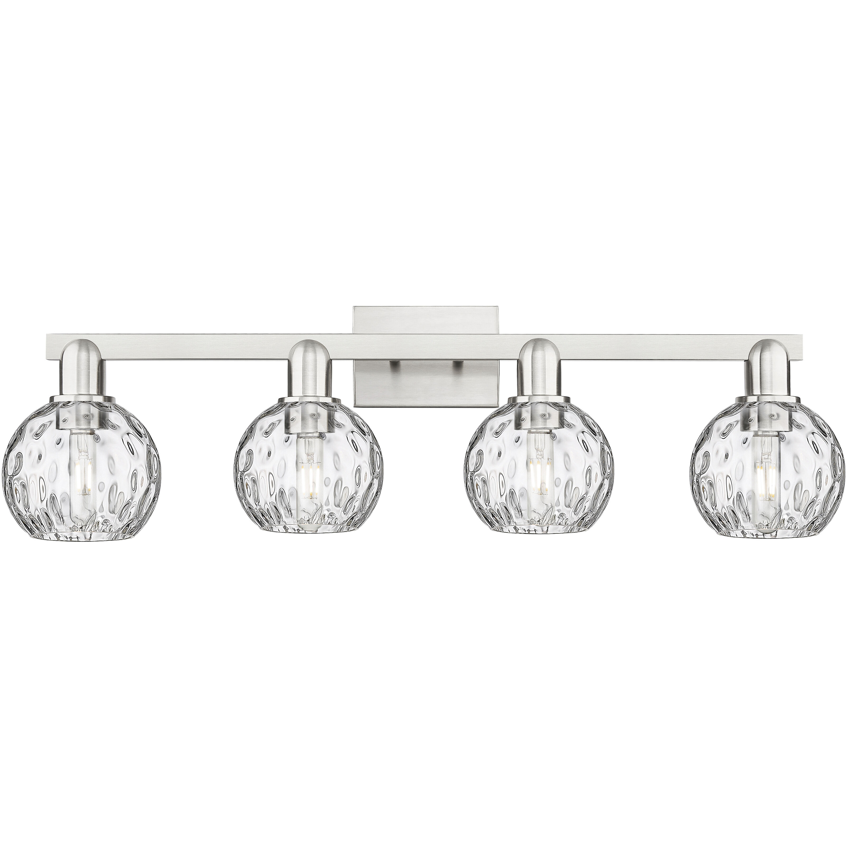 Arcadia Athens Water Glass 4 Light 33 inch Brushed Satin Nickel Bath Vanity Light Wall Light