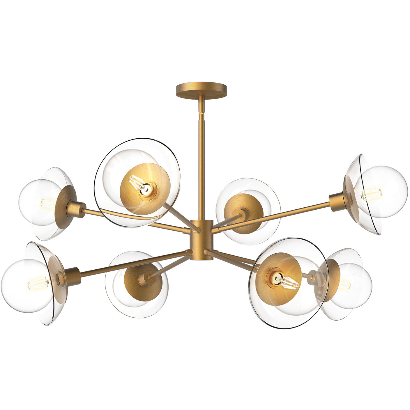 Alora Mood Francesca 8 Light 40 inch Aged Gold/Clear Glass Chandelier Ceiling Light