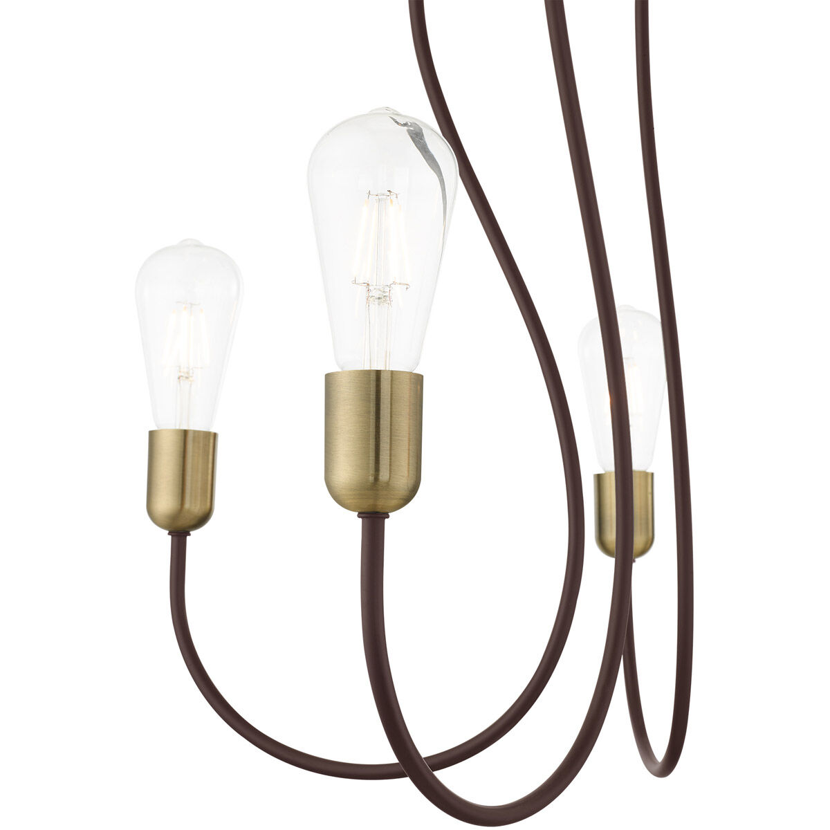 Lucerne 5 Light 24 inch Bronze with Antique Brass Accents Chandelier Ceiling Light