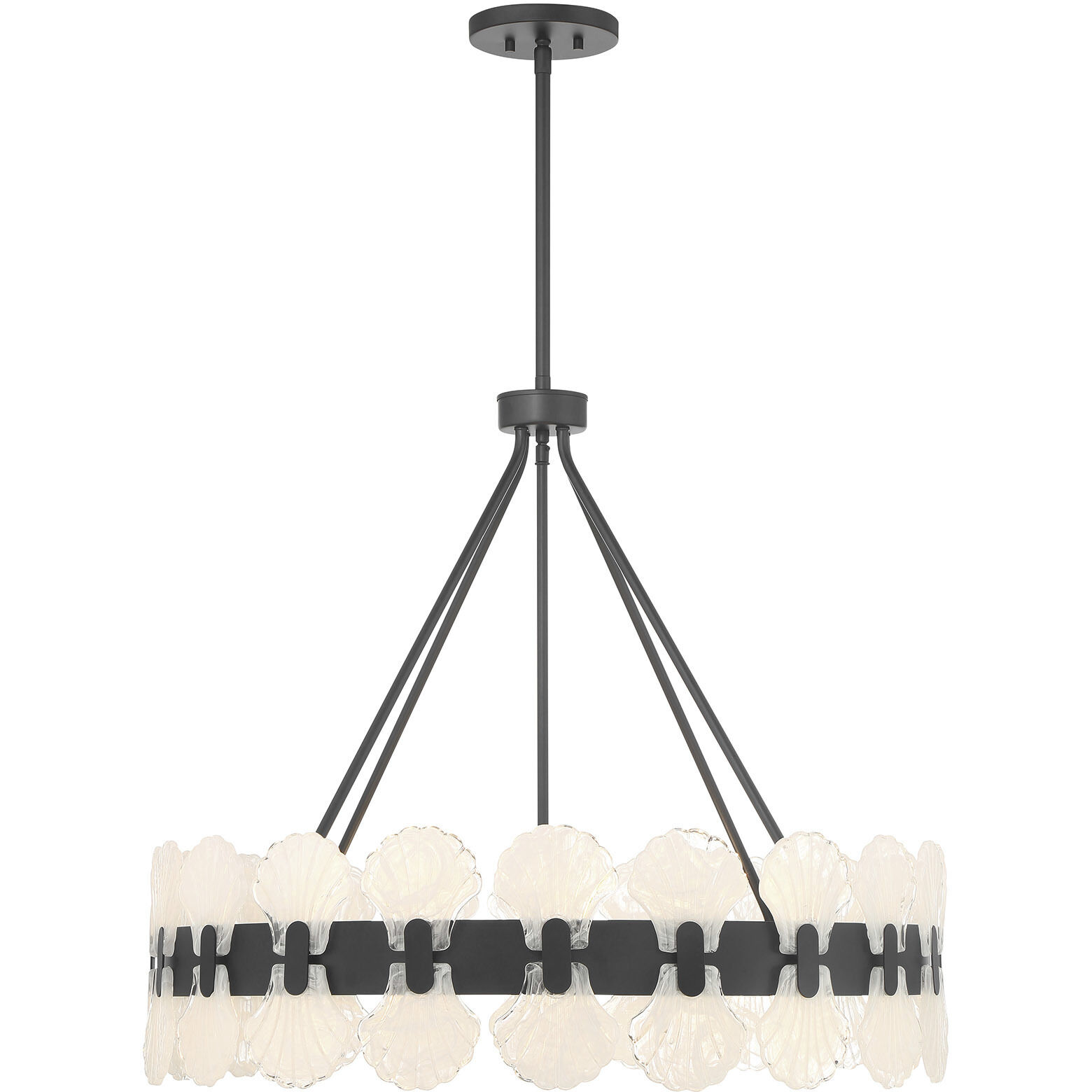 Bancroft 6 Light 30 inch Matte Black Chandelier Ceiling Light