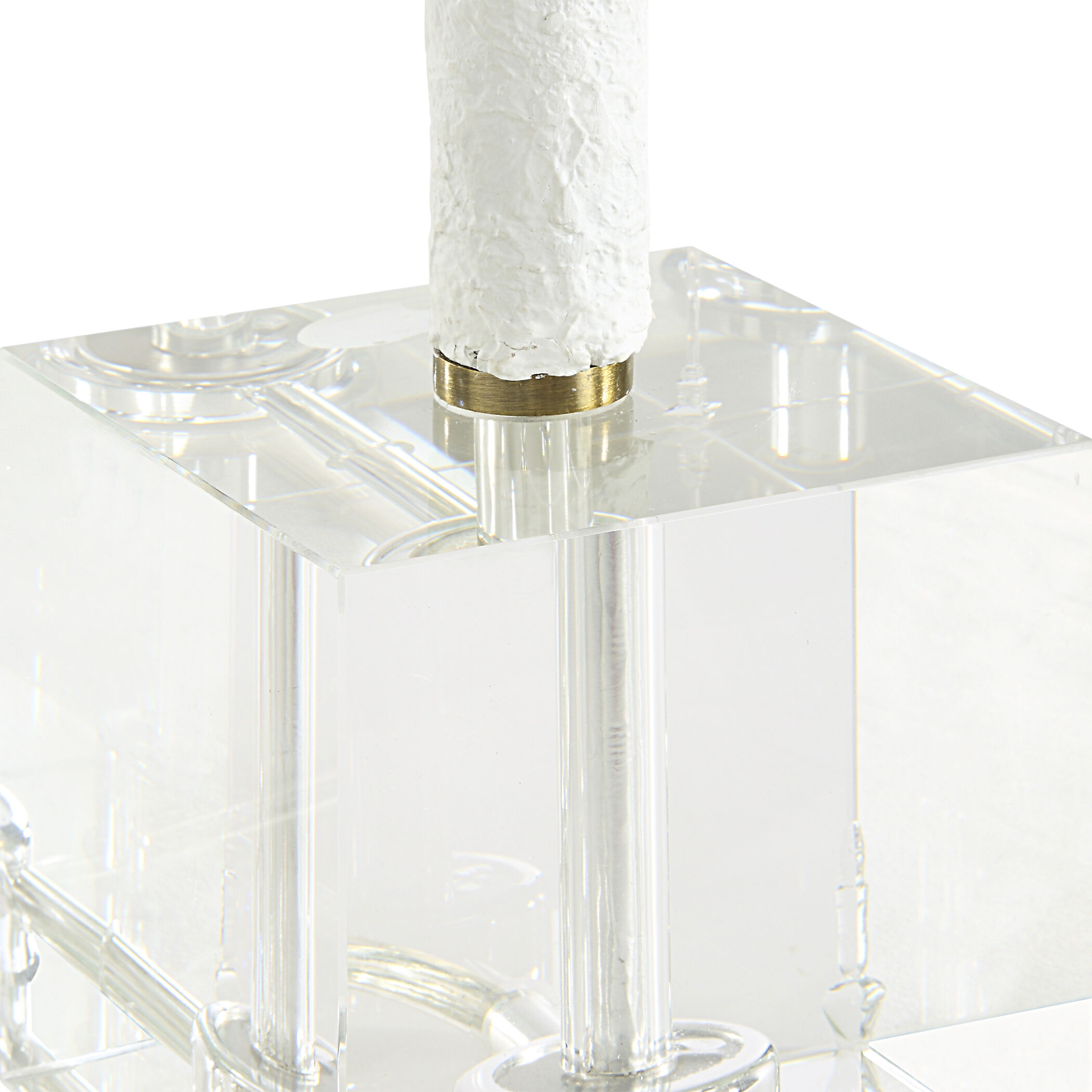 Helena 36 inch 150.00 watt Chalk White and Antique Brass with Crystal Table Lamp Portable Light