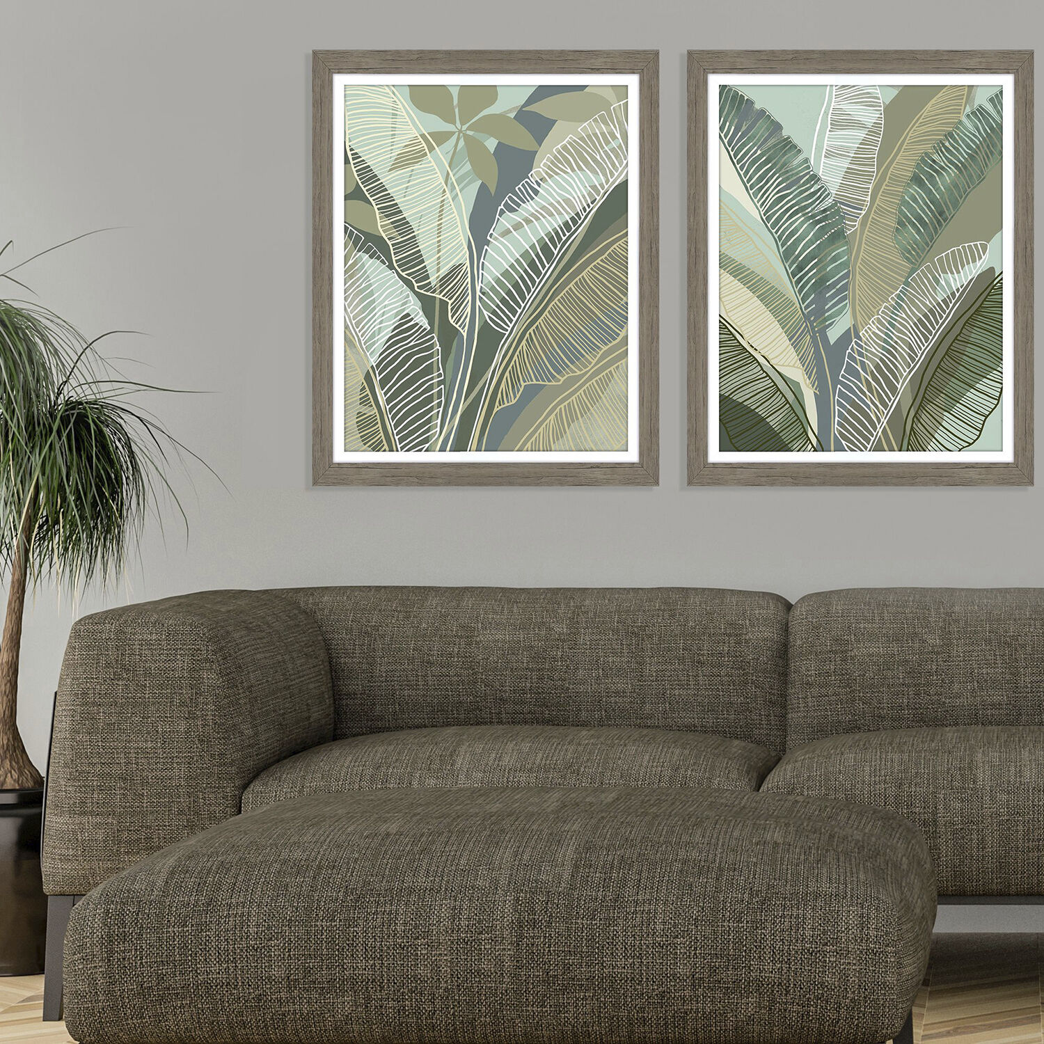 Tropical Botanical 28 X 22 inch Non-Glass Framed Art, Propac