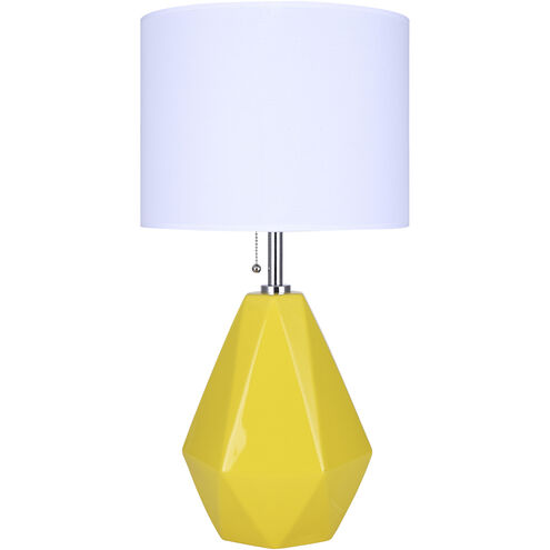 Persei 25 inch 100.00 watt Mustard Yellow and Chrome Table Lamp Portable Light