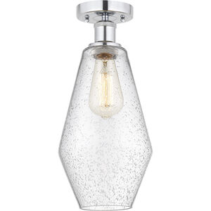 Edison Cindyrella 1 Light 7 inch Brushed Satin Nickel Semi-Flush Mount Ceiling Light in Matte White Glass