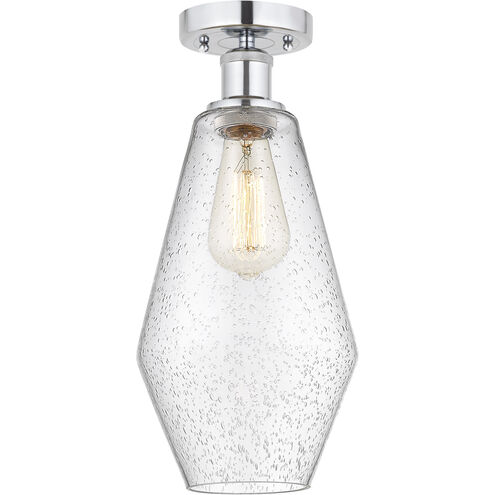 Edison Cindyrella 1 Light 7 inch Brushed Satin Nickel Semi-Flush Mount Ceiling Light in Clear Glass