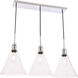 Hugh 3 Light 36 inch Chrome Pendant Ceiling Light