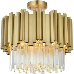 Willow 4 Light 16 inch Satin Gold Flush Mount Ceiling Light