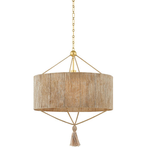 Reyn 1 Light 24 inch Aged Brass Pendant Ceiling Light