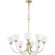 Celeste 8 Light 32 inch Aged Silver Leaf Chandelier Ceiling Light, Satin Opal