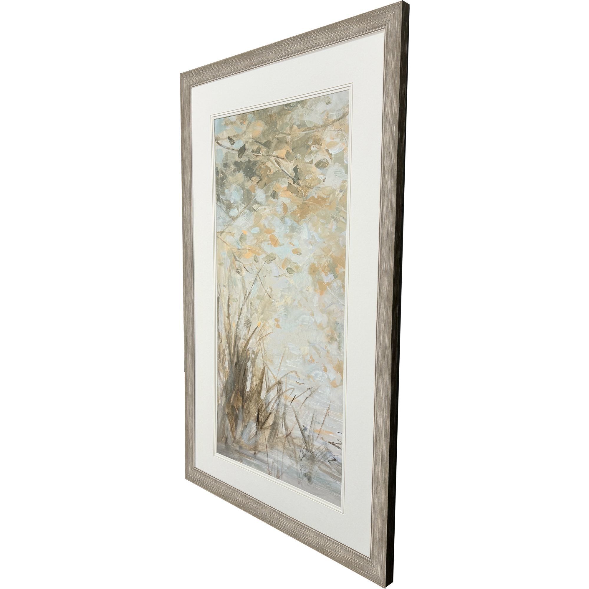 Illuminated Landscape White and Beige and Orange Framed Art