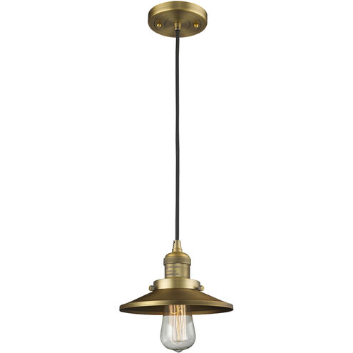 Franklin Restoration Railroad LED 8 inch Brushed Brass Mini Pendant Ceiling Light, Franklin Restoration