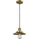 Franklin Restoration Railroad LED 8 inch Brushed Brass Mini Pendant Ceiling Light, Franklin Restoration