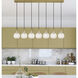 Ballston White Mouchette 7 Light 49.5 inch Satin Gold Linear Pendant Ceiling Light