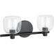 Valentina 2 Light 15 inch Matte Black Vanity Light Wall Light