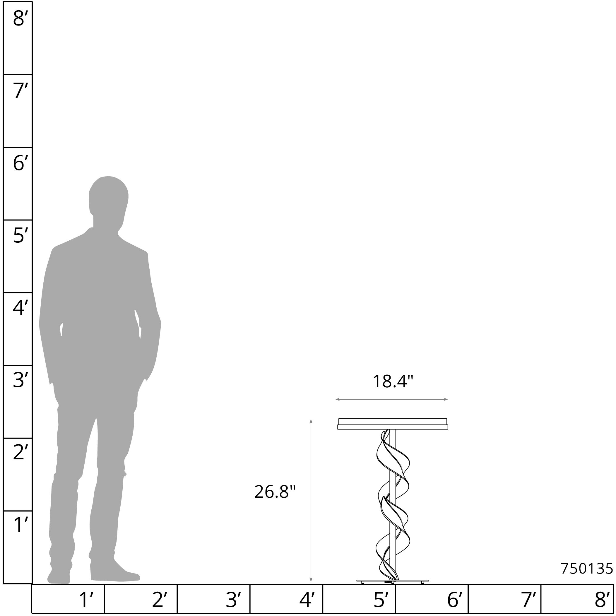 Folio 18.4 inch Modern Brass Accent Table, Glass Top