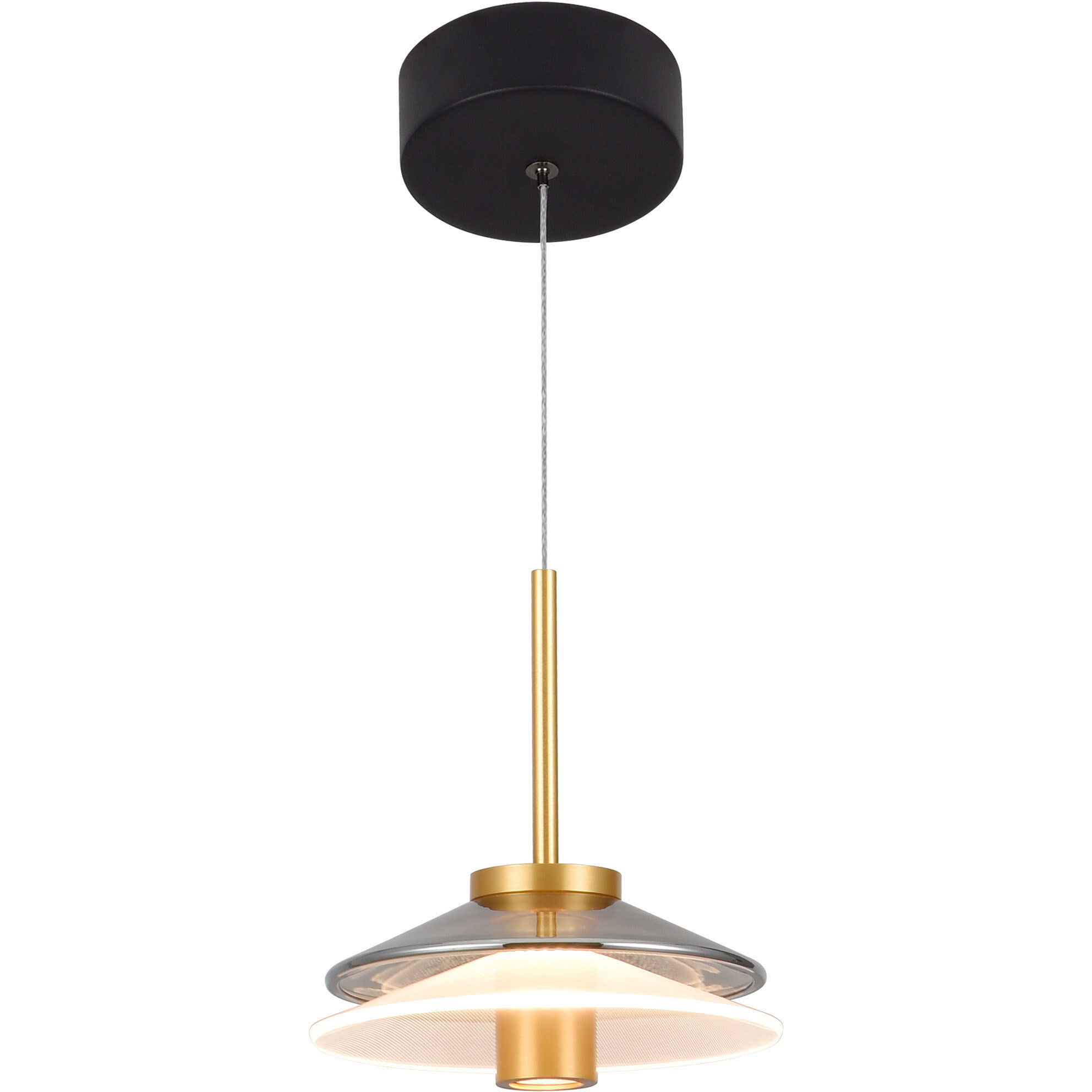 Verona Series 7.25 inch Black/Gold Pendant Ceiling Light, Artisan Collection