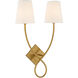 Barclay 2 Light 15.5 inch Warm Brass Wall Sconce Wall Light