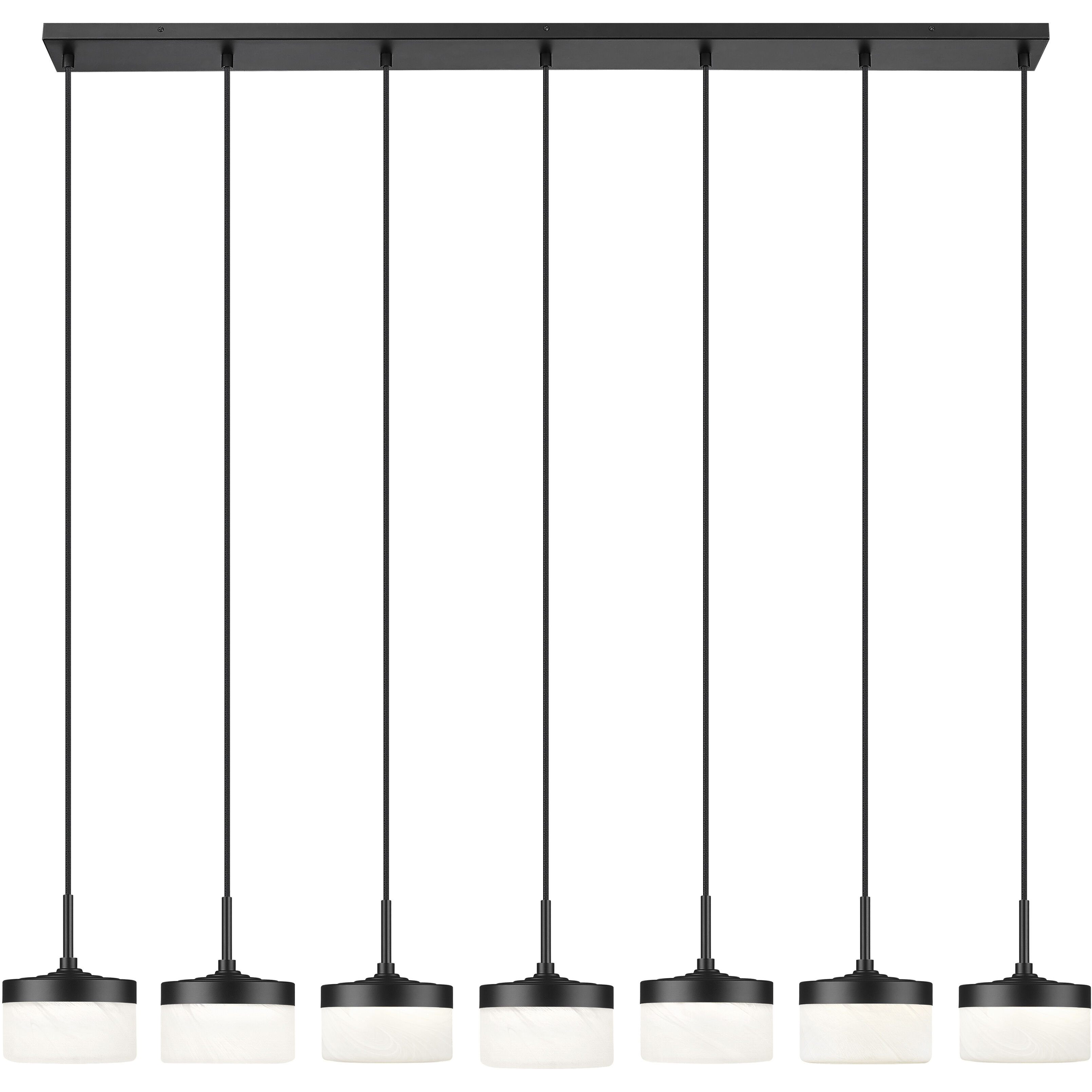Renaud LED 58.75 inch Matte Black Linear Chandelier Ceiling Light