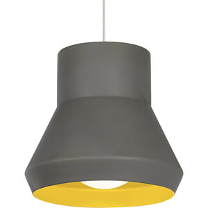 Milo 1 Light 14.5 inch Gray Outside/Chartreuse inside Pendant Ceiling Light in Incandescent, Gray/Chartreuse