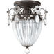 Bagatelle 1 Light Heirloom Bronze Semi-Flush Mount Ceiling Light in Swarovski