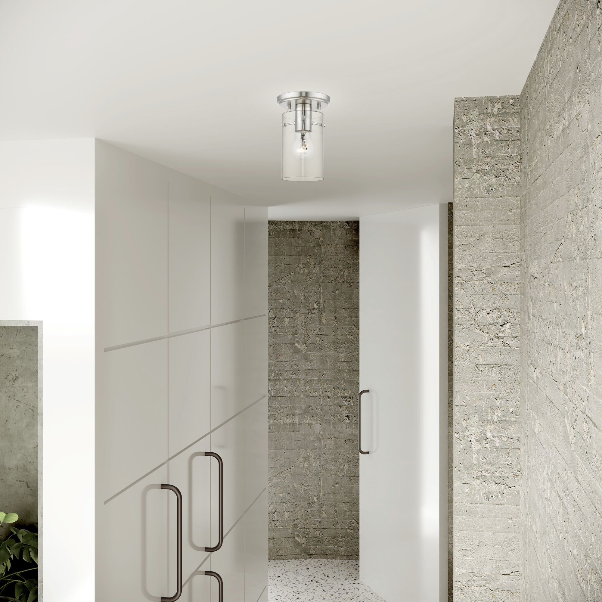 Munich 1 Light 5 inch Brushed Nickel Flush Mount Ceiling Light