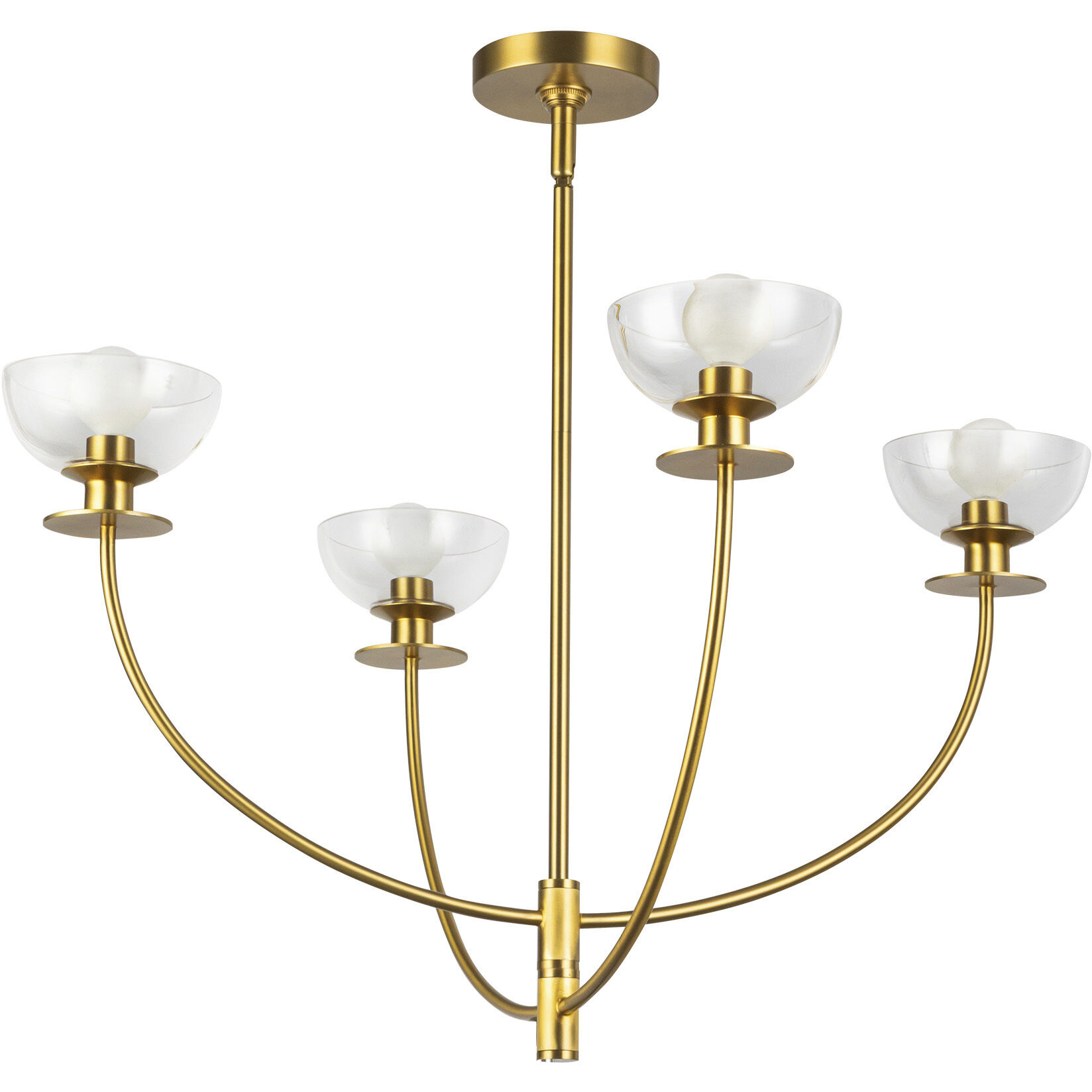 Alora Mood Sylvia 4 Light 26.5 inch Brushed Gold/Clear Glass Chandelier Ceiling Light
