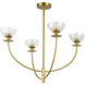Alora Mood Sylvia 4 Light 26.5 inch Brushed Gold/Clear Glass Chandelier Ceiling Light