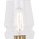 Warren LED 22 inch Matte Black and Brushed Brass Bathroom Light Wall Light in 3