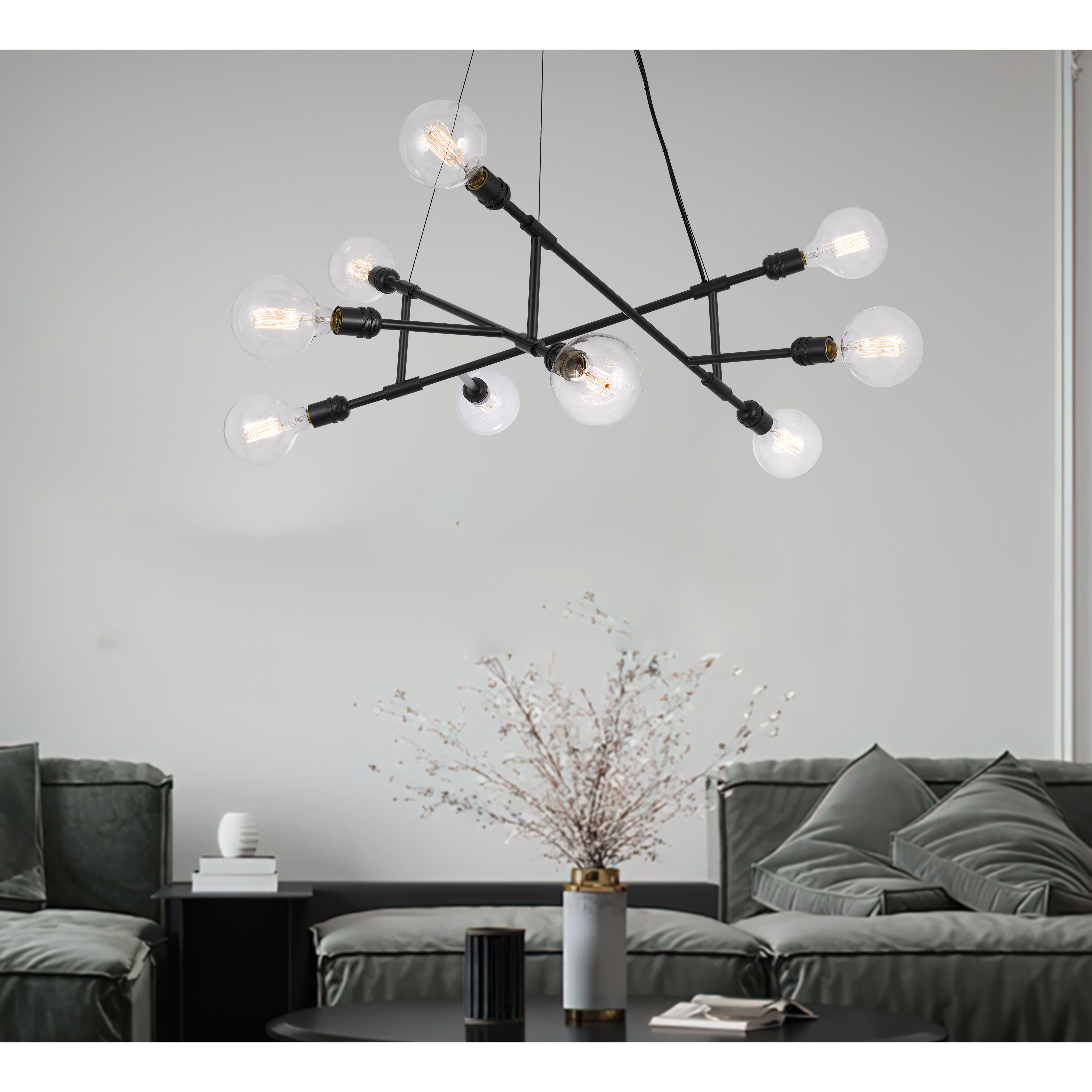 Massena 9 Light 36 inch Black Chandelier Ceiling Light