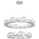 Mesa LED Beige Silver Chandelier Ceiling Light, Two-Tier Ring