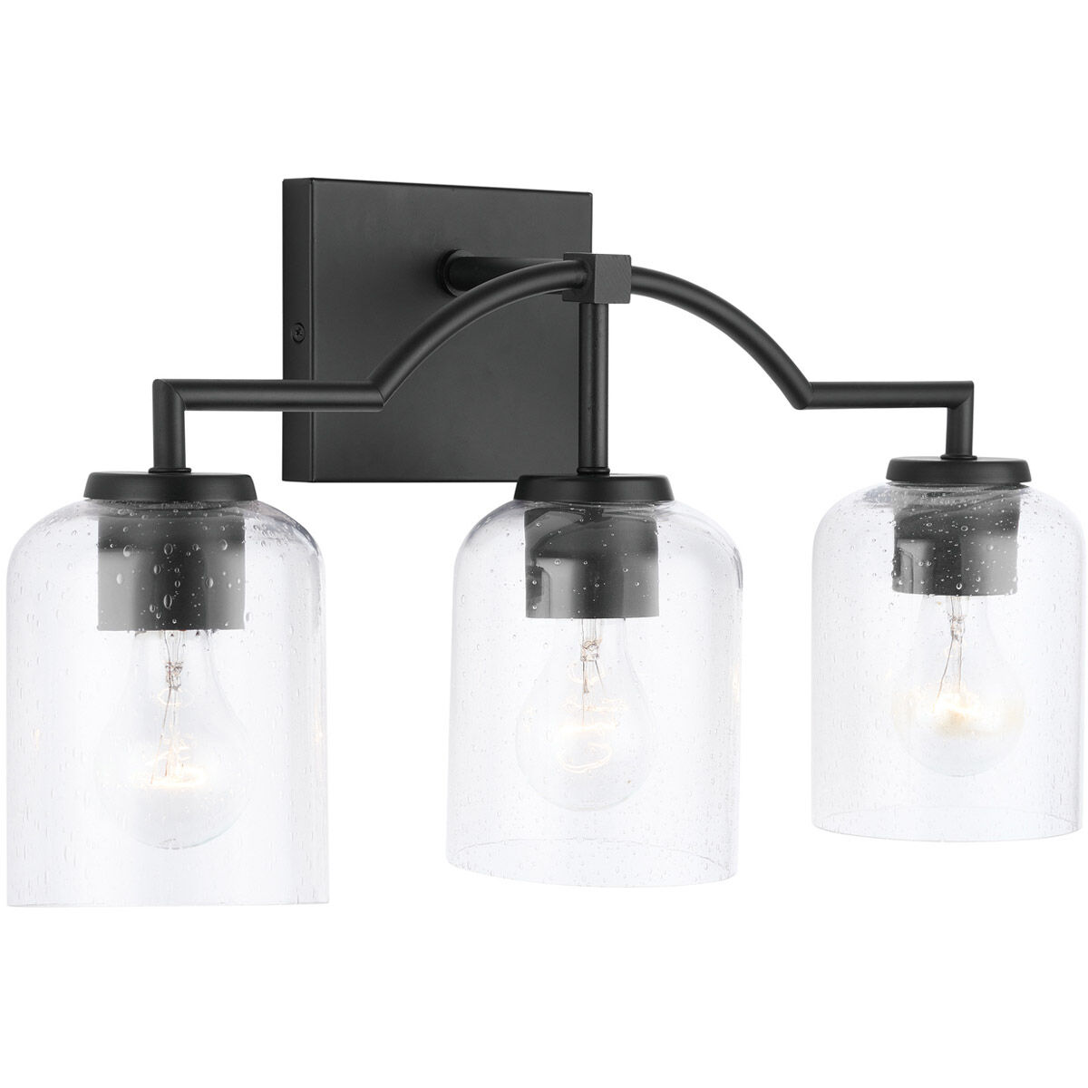 Carter 3 Light 22 inch Matte Black Vanity Light Wall Light