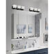 Veda 3 Light 22.75 inch Matte Black Vanity Light Wall Light in White Opal