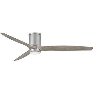 Hover Flush 72 inch Brushed Nickel with Weathered Wood Blades Fan